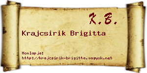 Krajcsirik Brigitta névjegykártya