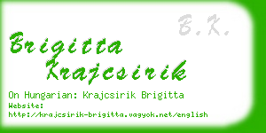 brigitta krajcsirik business card